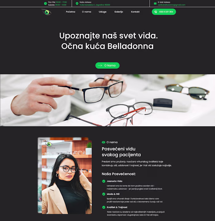 Optika Jagodina – Modern WordPress Website for Local Optical...