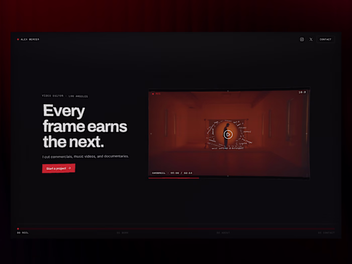 CUT · Video editor and filmmaker Framer template