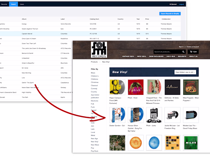 Airtable and Shopify integration on a React app