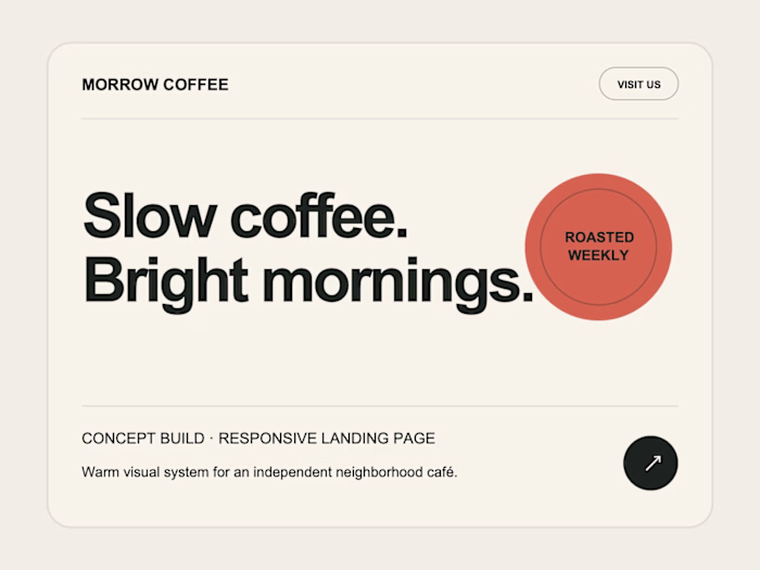 Morrow Coffee Landing Page Concept