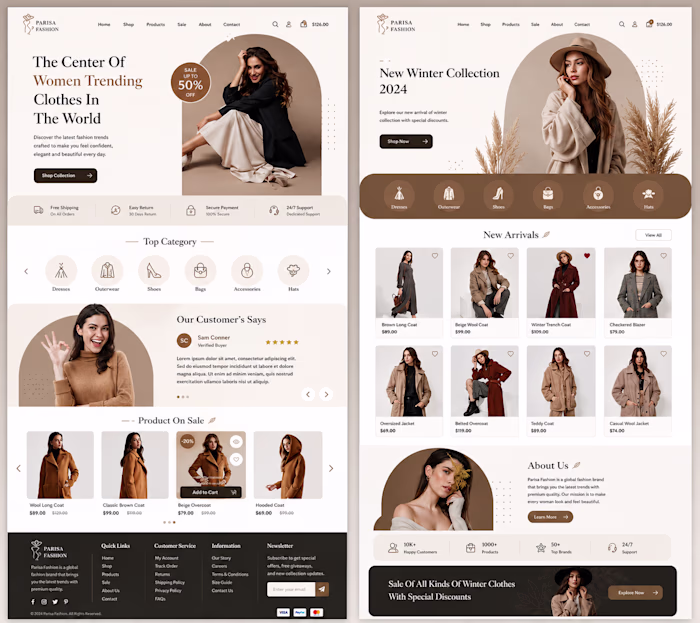 Elegant Fashion E-Commerce Website UI/UX