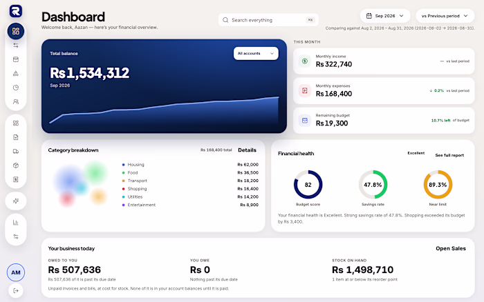 Rakama finance app (web, Android, iOS)