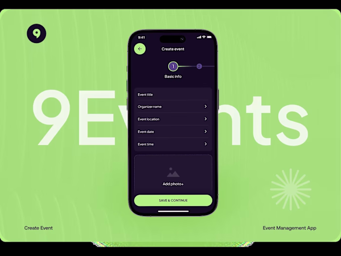 9Events – Event Management Mobile App UI/UX Design