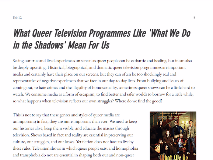 Article: What Queer Television Programmes Mean For Us
