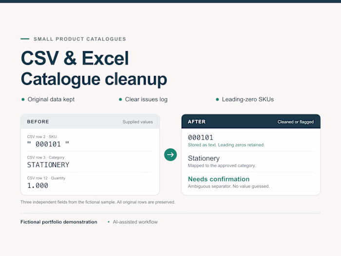 Product Catalogue Cleanup | Fictional Demo