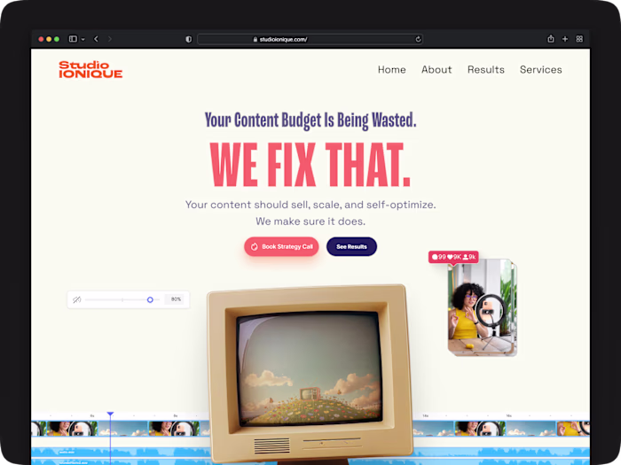 Studio Ionique Website Design for Content Growth