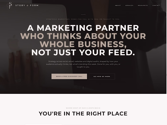 Story & Form | Custom CMS agency website