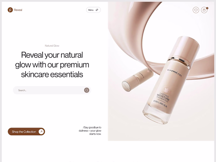 Reveal Skincare Ecommerce Website Design
