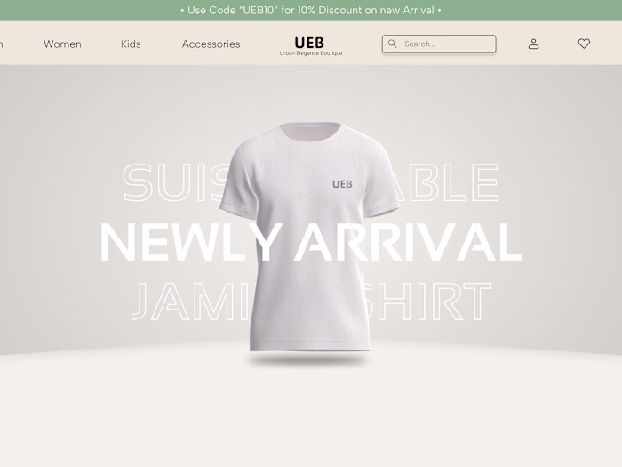 Web design for clothing brand