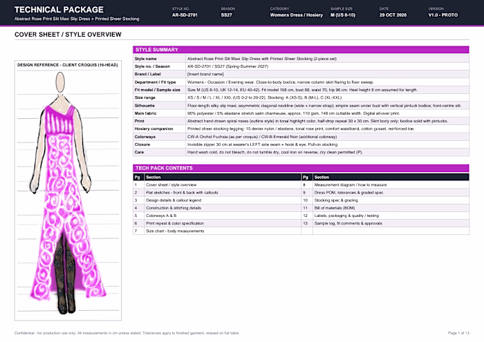 Fashion tech pack of Maxi dress and Sheer stocking