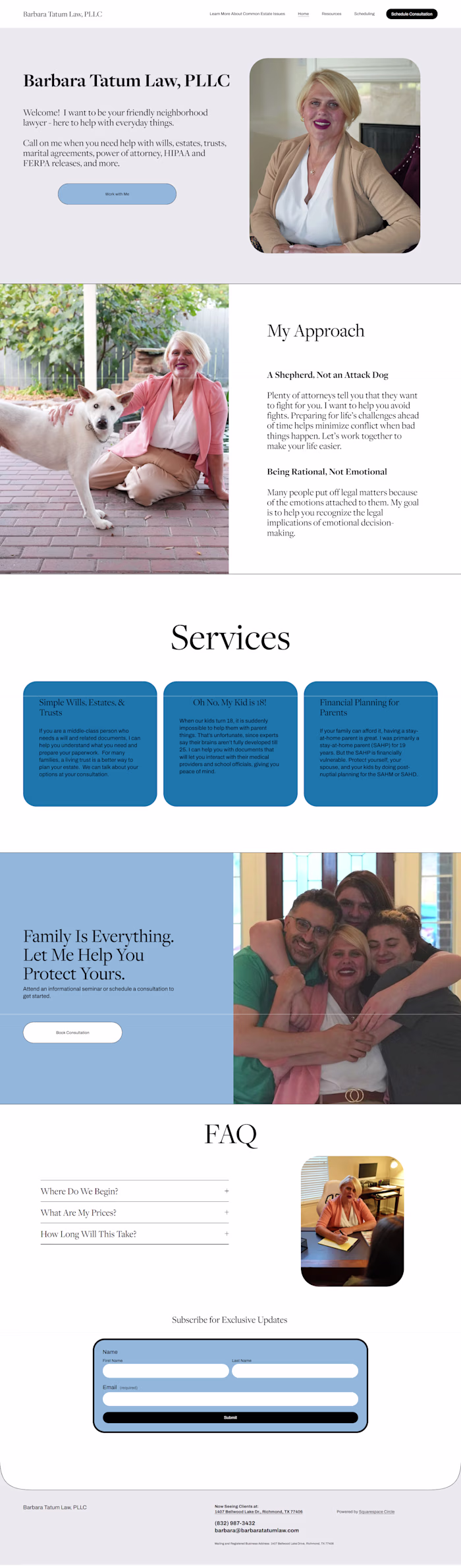 Squarespace Site for Law Firm: Barbara Tatum Law