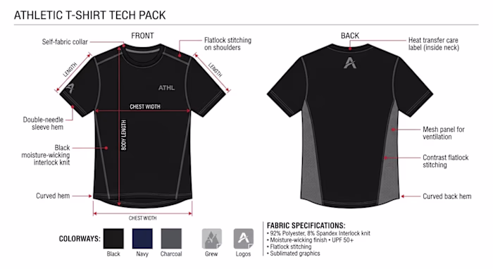 Apparel Tech Pack & 2D Flat Mockup Service