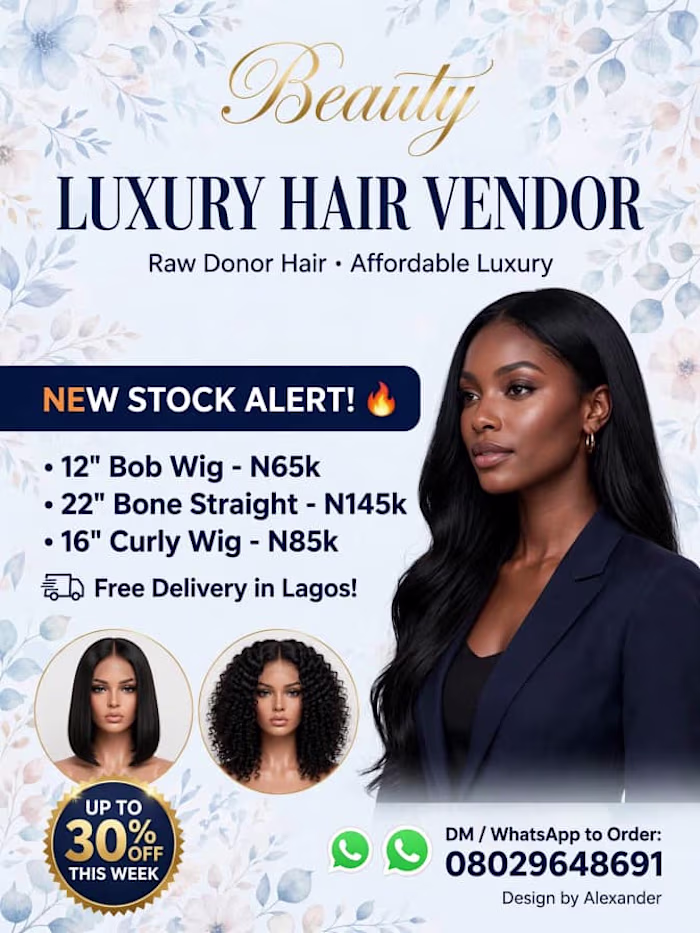 LUXURY HAIR VENDOR SALES FLYER