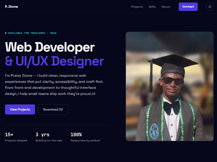 I've just shipped a major update to my portfolio: • 🌙 Dark ...