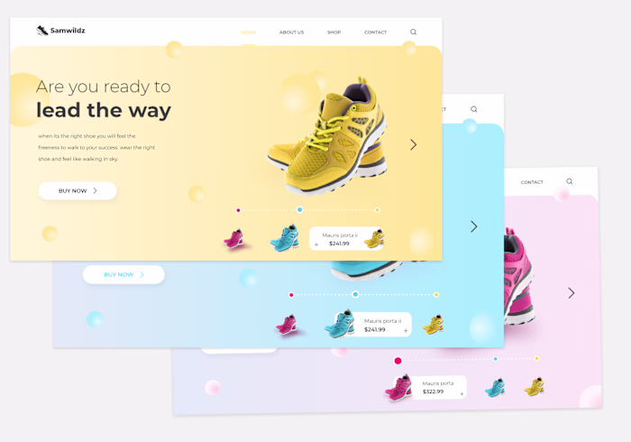 Shoe sales landing page