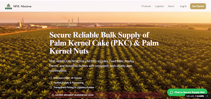B2B Agricultural Procurement Website
