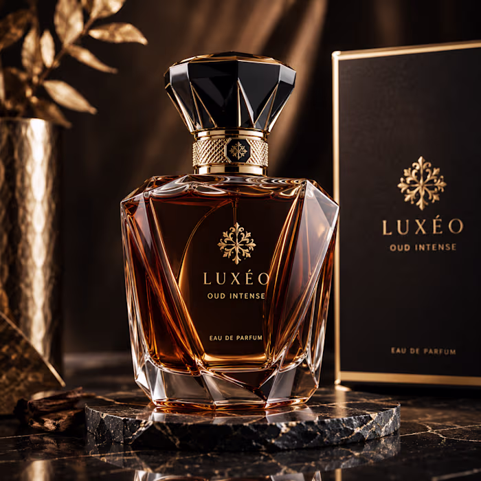 Ultra-premium 3D perfume mockup featuring