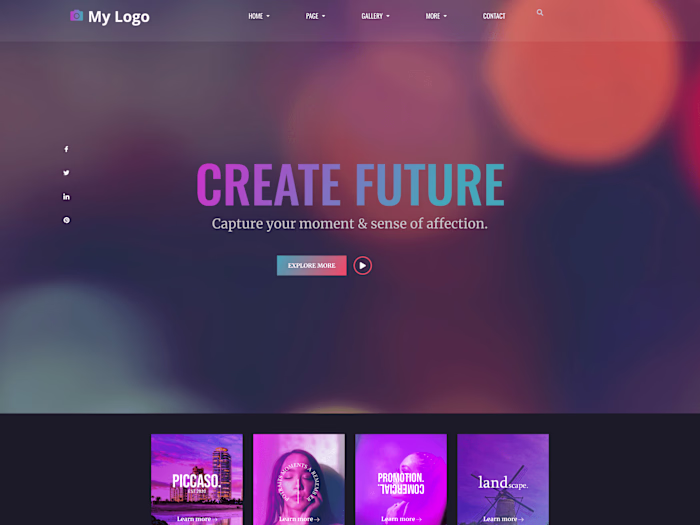 Stylish Website UI Design for Photography Services
