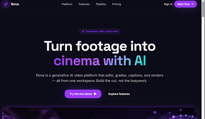 NOVA: A UI/UX System for an AI Video Automation Platform