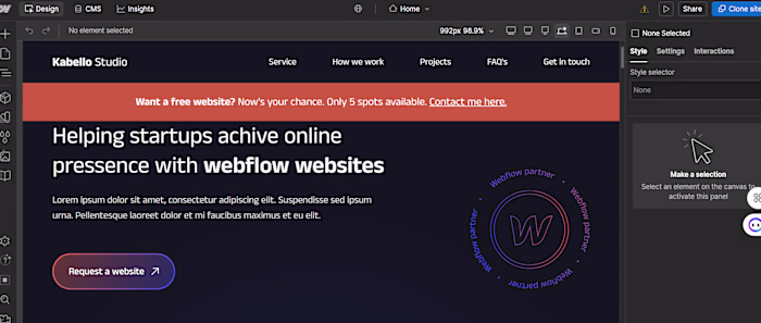 webflow project