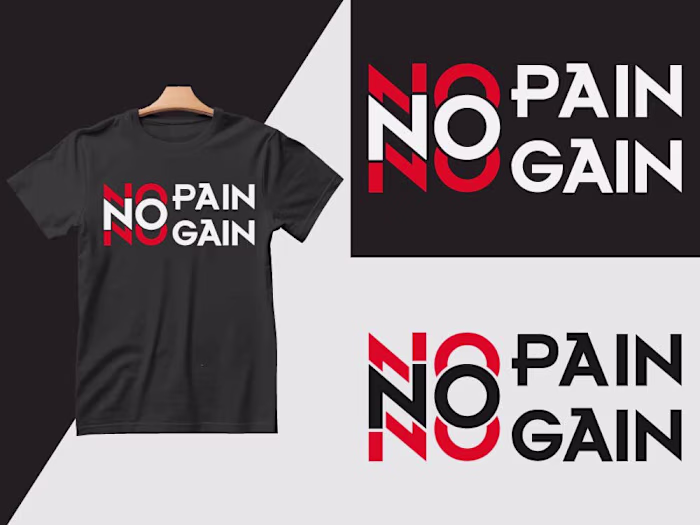 No Pain No Gain T-shirt Design 