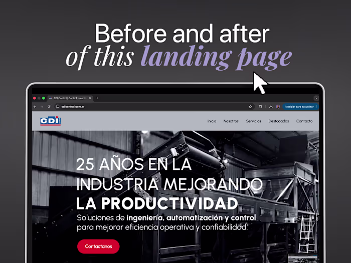Before and after - Landing