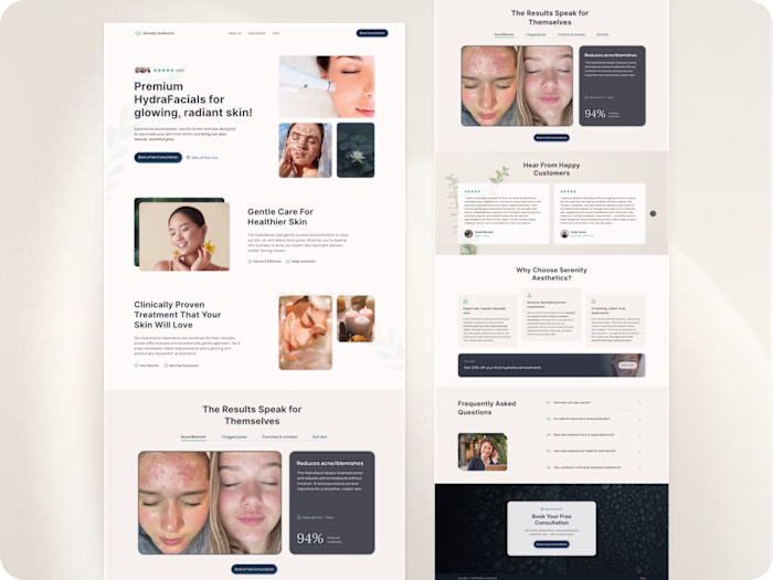 Framer landing page for a