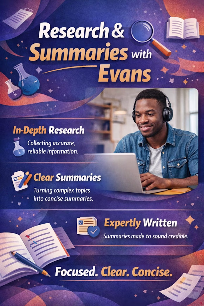 Entrust me with research and summaries work.