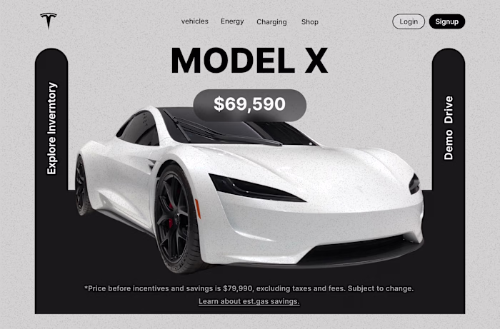 Tesla Product Page Design