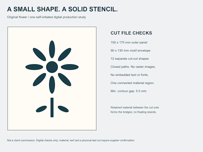 Flower stencil - closed-path SVG with connected bridges