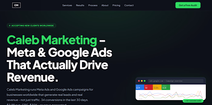 Caleb Marketing - Agency Website