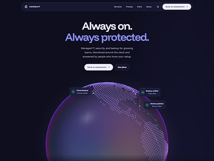 Built a website template for