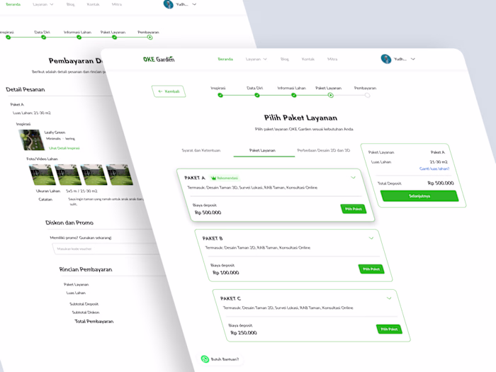 🌿 Garden Booking Flow Web Design 🌿