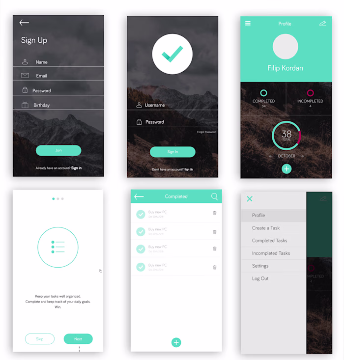 Mobile Screens Demo