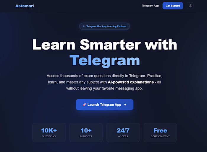 An edtech exam preparation telegram