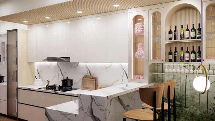 Breakfast Counter With Baar Unit