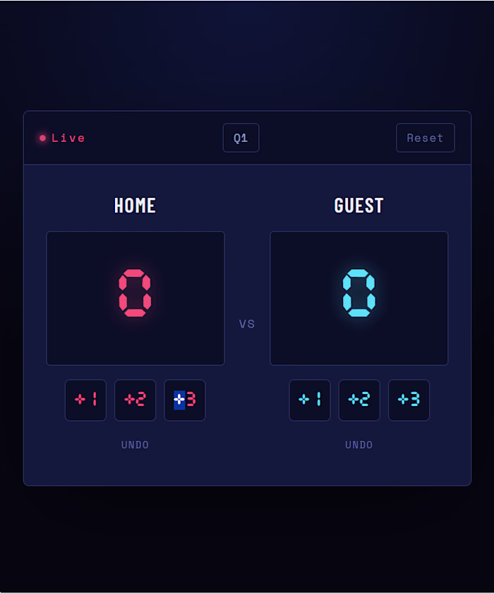 A live scoreboard app with