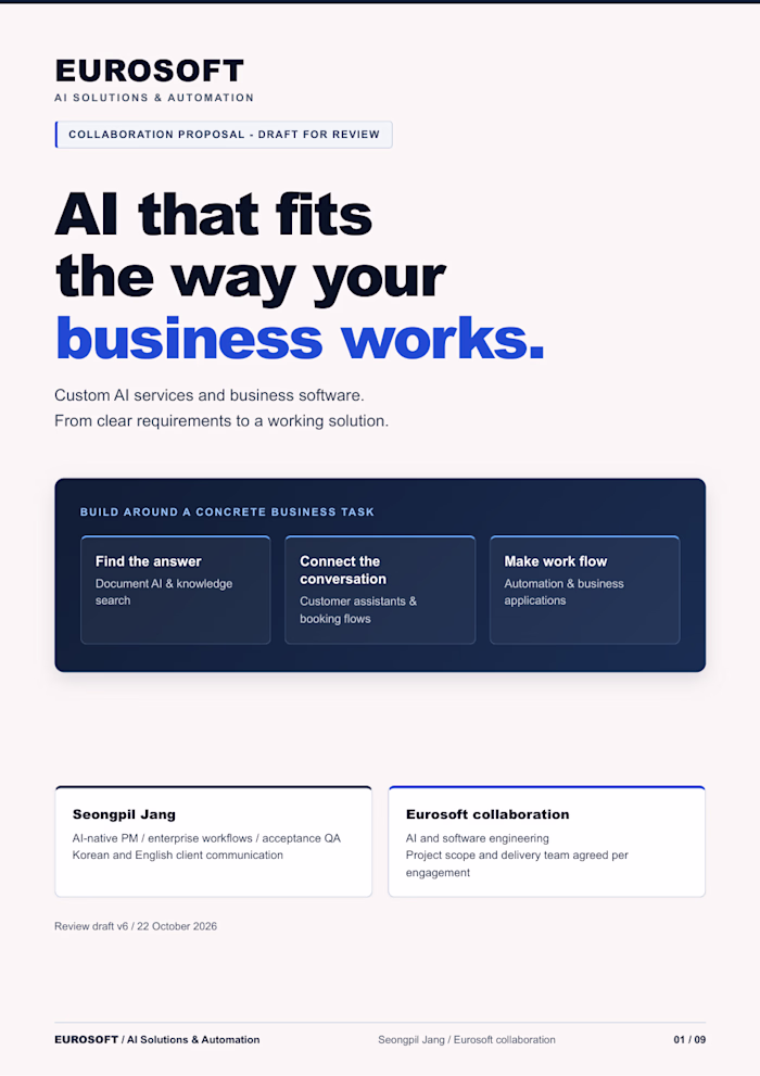 Eurosoft × Seongpil Jang — Collaboration Portfolio v6.2