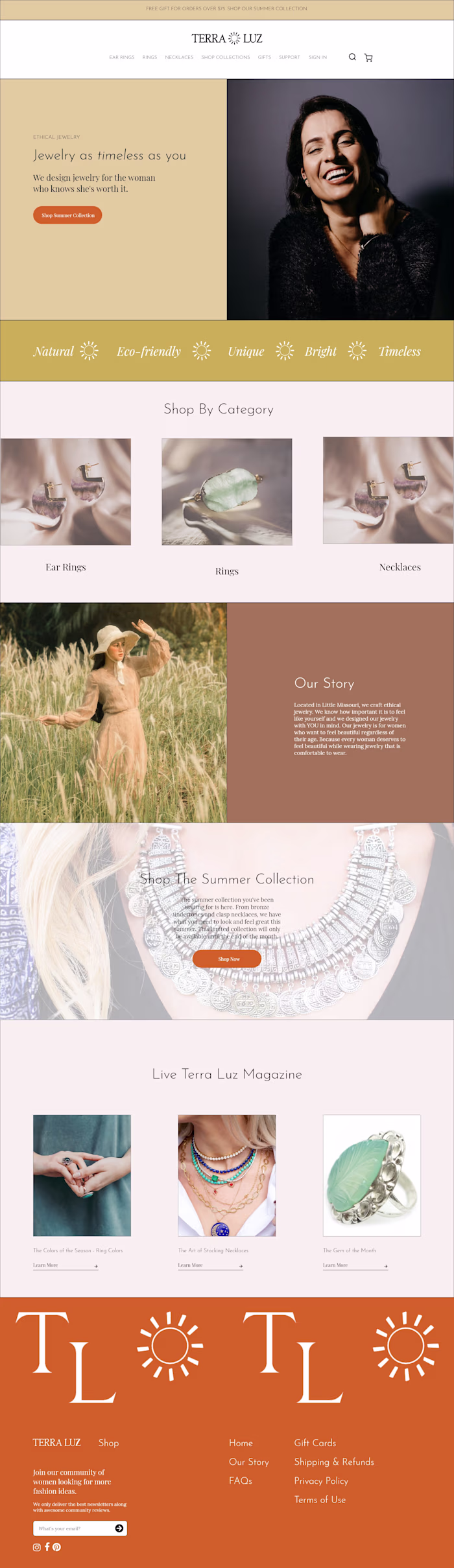 Terra Luz : An ethical jewelry brand