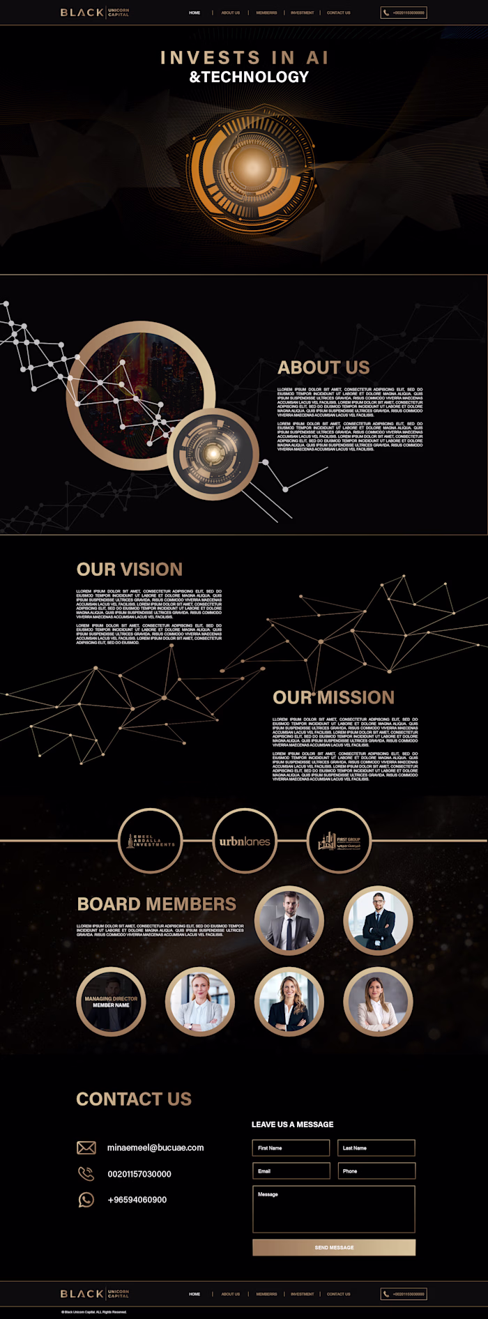 Invest in AI &Technology webdesign
