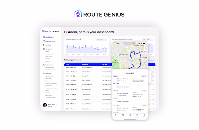 Route Genius: Scheduling and Route Management platform 