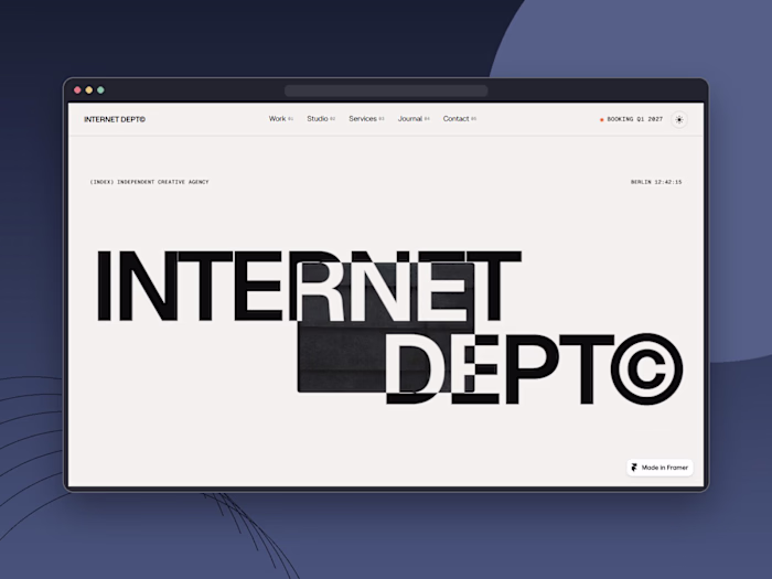 New Framer template: INTERNET DEPT