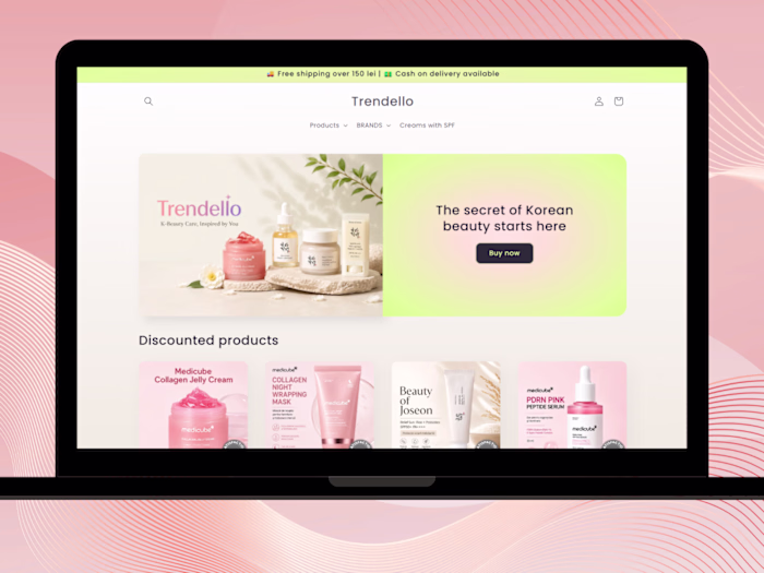 Beauty E-commerce Website Design for Trendello