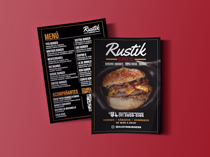 Hamburger Store Flyers for Rustik Burgers
