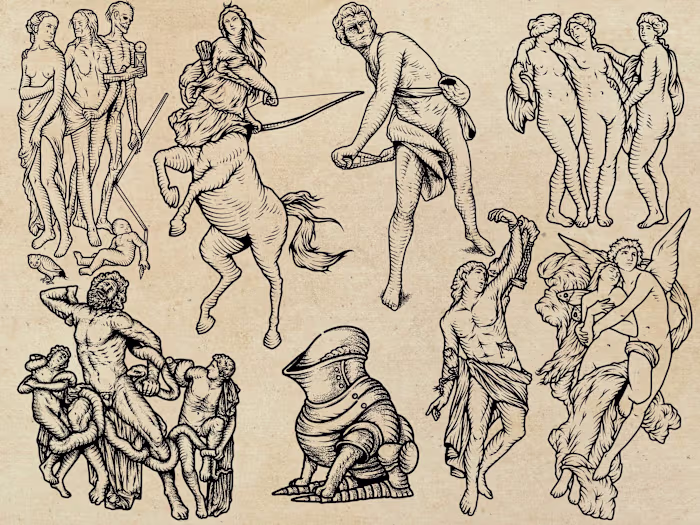 Tattoo Designs with Engraving Aesthetic