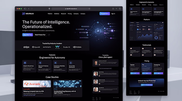 AI SaaS Landing Page UI/UX Design, Enterprise Web Platform &...