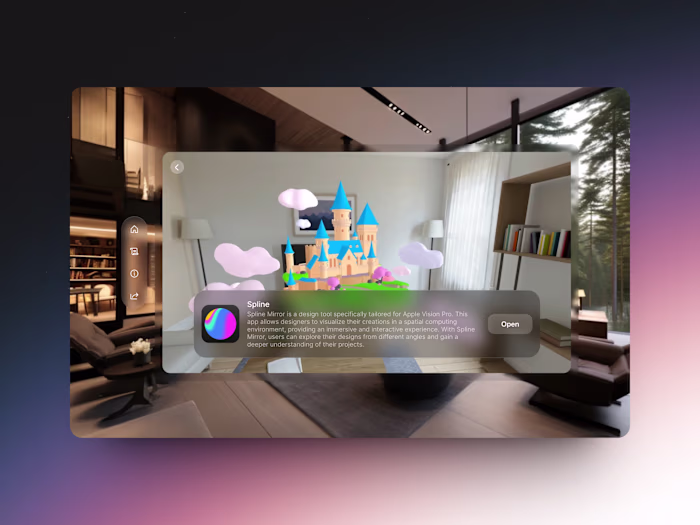 VisionOS based website using Framer