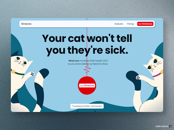 NineLives Health Monitor - Concept e-commerce website