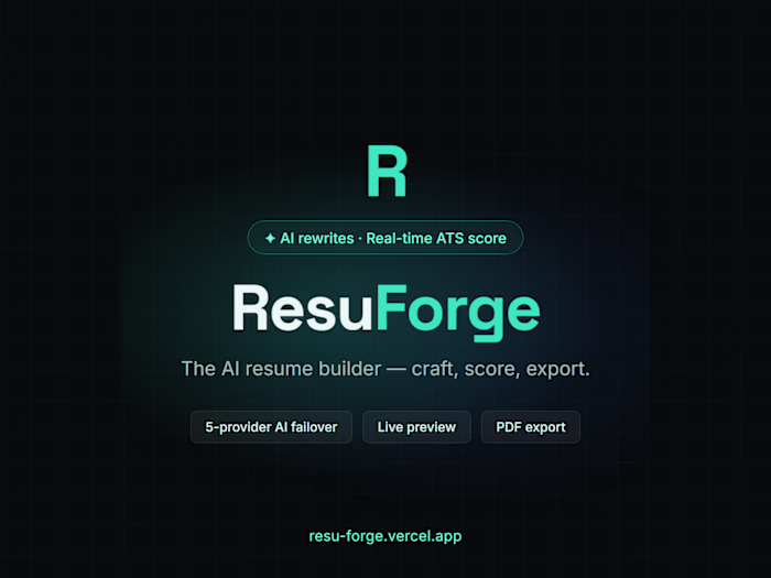 ResuForge — AI resume builder,