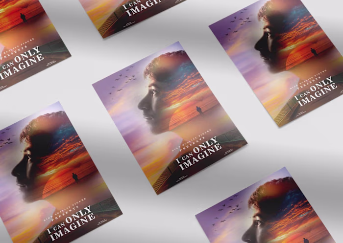 A cinematic double-exposure poster design